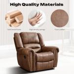 CANMOV Overstuffed Leather Rocker Recliner Chair