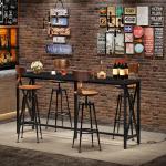 63'' Industrial Bar Table with Power Outlet