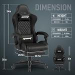 Ergonomic Gaming Chair with Footrest and Lumbar Support