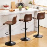 Set of 3 Adjustable Swivel Bar Stools