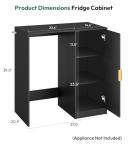 Black Coffee Bar Cabinet with Mini Fridge Space