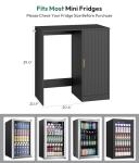 Black Coffee Bar Cabinet with Mini Fridge Space