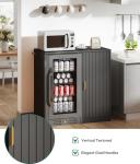 Black Coffee Bar Cabinet with Mini Fridge Space