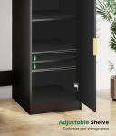 Black Coffee Bar Cabinet with Mini Fridge Space
