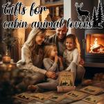 Rustic Bear Leather Coasters Set with Holder