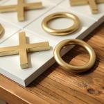 Wooden Tic Tac Toe Game for Man Cave Decor
