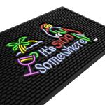 It's 5:00 Somewhere" Vibrant Rubber Bar Mat