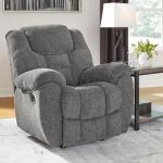 Gray Manual Rocker Recliner with Neck Support