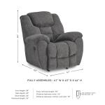 Gray Manual Rocker Recliner with Neck Support