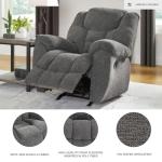 Gray Manual Rocker Recliner with Neck Support