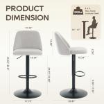 Modern Adjustable Swivel Bar Stools - Set of 2