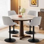 Modern Adjustable Swivel Bar Stools - Set of 2