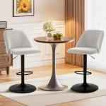 Modern Adjustable Swivel Bar Stools - Set of 2