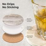 Marble Ceramic Coaster Set with Holder, 4 Pieces
