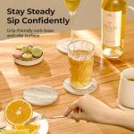 Marble Ceramic Coaster Set with Holder, 4 Pieces