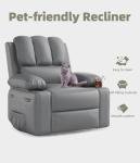 Oversized 360° Swivel Recliner Chair with Cup Holder