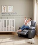 Oversized 360° Swivel Recliner Chair with Cup Holder