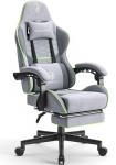 Light Grey Ergonomic Gaming Chair with Massage and Footrest