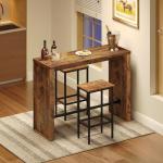 Industrial Counter Height Pub Table in Rustic Brown