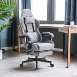 Light Grey Ergonomic Gaming Chair with Massage and Footrest