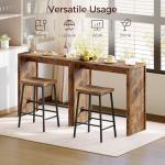 Industrial Counter Height Pub Table in Rustic Brown