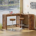 Industrial Counter Height Pub Table in Rustic Brown