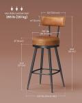 Stylish Swivel Bar Stools Set of 2