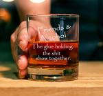 Friends & Alcohol Engraved Whiskey Glass - 11oz