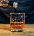 Friends & Alcohol Engraved Whiskey Glass - 11oz