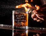 Friends & Alcohol Engraved Whiskey Glass - 11oz