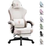 Beige Ergonomic Gaming Chair with Massage Support