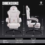 Beige Ergonomic Gaming Chair with Massage Support