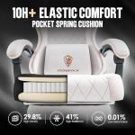 Beige Ergonomic Gaming Chair with Massage Support