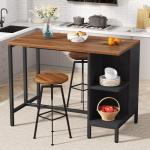 Tribesigns Industrial Kitchen Island with Storage Shelves