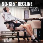 Beige Ergonomic Gaming Chair with Massage Support