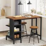 Tribesigns Industrial Kitchen Island with Storage Shelves