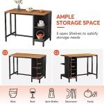 Tribesigns Industrial Kitchen Island with Storage Shelves