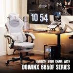 Beige Ergonomic Gaming Chair with Massage Support