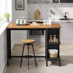 Tribesigns Industrial Kitchen Island with Storage Shelves