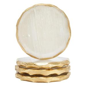 Selenite Crystal Coasters Set of 4