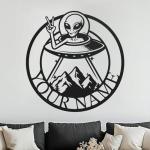 Alien Bigfoot UFO Metal Wall Art Decor