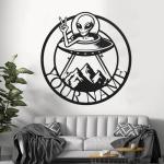 Alien Bigfoot UFO Metal Wall Art Decor