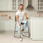 Modern Faux Leather Bar Stools Set of 4