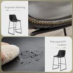 Modern Faux Leather Bar Stools Set of 4