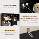 Mini Fridge Cabinet and Coffee Bar Station