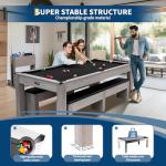 7FT 3-in-1 Pool, Dining, and Ping Pong Table