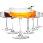 Vintage Coupe Glasses Set - 6 Elegant Crystal