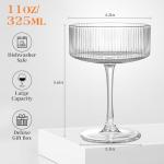 Vintage Coupe Glasses Set - 6 Elegant Crystal