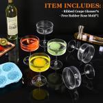 Vintage Coupe Glasses Set - 6 Elegant Crystal