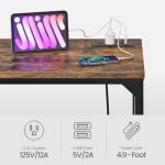 Industrial 63'' Bar Table with Power Outlet